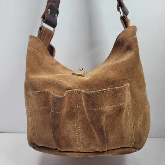 Tylie Malibu Women's Tan Suede Leather Hobo Shoulder Bag - Picture 1 of 11